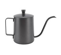 Floolinct Pour Over Kettle, Gooseneck Spout Coffee Tea Pot, Hand Blunt Long Narrow Drip Cup Gooseneck Kettle, Camping Coffee Pot for Travel Outdoor(Stainless Steel) (350ml PTFE Black)