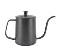 Floolinct Pour Over Kettle, Gooseneck Spout Coffee Tea Pot, Hand Blunt Long Narrow Drip Cup Gooseneck Kettle, Camping Coffee Pot for Travel Outdoor(Stainless Steel) (600ml PTFE Black)