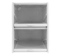 Floolinct Shoe Storage Boxes Organizers Clear PP Stackable, Shoe Rack & Holder Substitute, Sneaker Containers, Toy Storage Organizer Bins for Entryway, Closet, Under Bed (Dos Tallas Grandes)