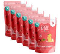 Floopp Bites Snacks Naturales para Perros, Bizcochitos Masticables con Hígado Miel y Zanahoria, Ricos en Proteína, Pack 6x50g