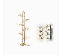 Floor Bookshelf Black Corner Bookshelf Gold 15.7x10x51in 15.7x10x63in Bookcase Decor，6 Floors 8 Floors Bookcase Metal，Stable Load-bearing Capacity，For Bedroom, Living Room Schools(Gold,130cm/51in)