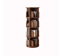 Floor Bookshelf Book Shelf For Bedroom Space Saving Bookshelf Rotating 360°bookcase For Small Spaces High-capacity，Approximately 40 Books Per Layer，Barrier And Installation Tools(Walnut,4Layers)