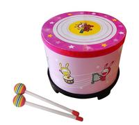 Floor Drum with 2 Mallets Percussion Instrument Rhythm Educational Musical Toy with Wood Stick Hand Enduring Kids Ground Drum Orff Tambourine