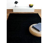 floor factory Alfombra Moderna Colors Negra 120x170cm moqueta de Pelo Largo Shaggy al Precio súper económico