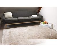 floor factory Alfombra Moderna Exclusiva Satin Beige Crema 140x200 cm moqueta de Pelo Alto Shaggy