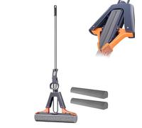 Floor Roller Mop, Sponge Mop with Adjustable Handle, Highly Absorbent Cleaning Tool (For Hardwood, Tile, Marble), Ideal for Bedroom and Study Room