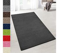 Floordirekt Alfombra de terciopelo a medida - Suavísimo tapete para cocina, pasillo, salón - Alfombra de metro Dynasty (Antracita, 80 x 200 cm)