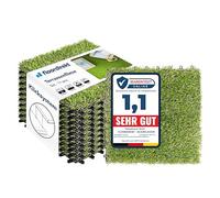 Floordirekt Azulejos de césped de 30 x 30 cm, 1 m² = 11 baldosas para terraza, balcones - Suelo para balcón y terraza - resistente a la intemperie con función de drenaje | hierba
