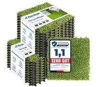Floordirekt Azulejos de césped de 30 x 30 cm, 2 m² = 22 baldosas para terraza, balcones - Suelo para balcón y terraza - resistente a la intemperie con función de drenaje | hierba