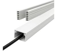 Floordirekt Canaleta para cables autoadhesiva blanco, 1 m, 10 unidades, 25 x 16 mm, cinta adhesiva de espuma lista para montaje en la pared (Oskar 25 x 16 mm)