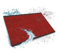 Floordirekt Felpudo a medida, 120 x 250 cm, color rojo y negro, felpudo para entrada, felpudo para puerta, felpudo limpio, venta por metro