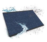 Floordirekt Felpudo a medida, 90 x 150 cm, color azul y negro, felpudo para entrada, felpudo de entrada, felpudo para puerta, felpudo limpio, venta por metro