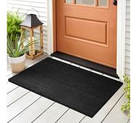 Floordirekt Felpudo de coco para exterior e interior, antideslizante, alfombra para puerta de casa, pasillo, jardín, terraza, color negro, 50 x 80 cm, 24 mm