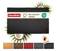 Floordirekt Felpudo para interior y exterior, 80 x 100 cm, color negro, felpudo de coco, felpudo para puerta principal, antideslizante, alfombrilla de coco, felpudo para pies (17 mm)