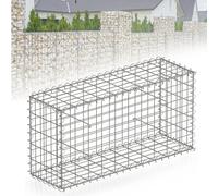 Floordirekt Gabione, Cesta de piedra de metal, 100 x 50 x 30 cm, cesta de alambre galvanizado con malla de 5 x 10 cm, pared de piedra como valla de jardín, rejilla de gaviones como protección visual