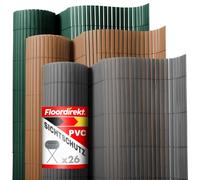 Floordirekt - Valla de PVC para Jardín, Balcón y Terraza, Protección Visual para Exteriores, Marrón, 120 x 300 cm