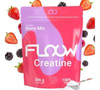 FLOOW - Creatina Monohidratada Sabor Berry Mix - 306g (90 Dosis) - Creatine en Polvo Pura sin azúcar ni Maltodextrinas - Creatina Micronizada 200 Mesh - Suplemento Deportivo para Masa Muscular