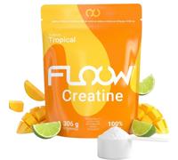 FLOOW - Creatina Monohidratada Sabor Tropical - 306g (90 Dosis) - Creatine en Polvo Pura sin azúcar ni Maltodextrinas - Creatina Micronizada 200 Mesh - Suplemento Deportivo para Masa Muscular