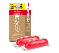 FLOPP - Baños Desincrustante Concentrado 2 cápsulas con Estuche Cartón 100% Reciclado y Reciclable - Formato Refill - Reutiliza tu Botella pulverizadora