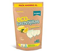 Flopp - Cápsulas Lavavajillas Ecológico | Etiqueta EU Ecolabel | Abrillantador con Protección del Cristal | Formula Vegana | Limpia sin Ensuciar el Planeta (40 Cápsulas)