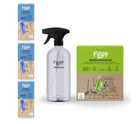 Flopp - Fregasuelos Universal Ecológico 92 Cápsulas + Kit Multiusos 3L (Botella + 6 Recambios Solubles) | Limpiador Multisuperficies Vegano | Brillo Sin Rastro | Etiqueta EU Ecolabel
