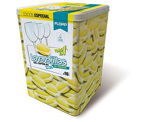 Flopp - Lavavajillas Ecológico, Lata 16 Unidades | Cápsulas Lavavajillas Eco Brillo Perfecto Envase Biodegradable