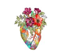 Flor abstracta Anatomía Órgano Órganos internos Descomposición ósea Mural Impresión Lienzo Póster Presentación médica Imagen estética(13,30x40cm No Frame)