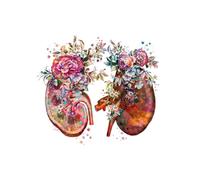 Flor abstracta Anatomía Órgano Órganos internos Descomposición ósea Mural Impresión Lienzo Póster Presentación médica Imagen estética(6,30x42cm No Frame)