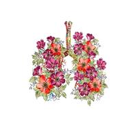 Flor abstracta Anatomía Órgano Órganos internos Descomposición ósea Mural Impresión Lienzo Póster Presentación médica Imagen estética(8,21x30cm No Frame)