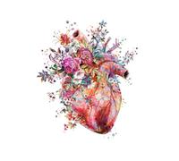 Flor abstracta Anatomía Órgano Órganos internos Descomposición ósea Mural Impresión Lienzo Póster Presentación médica Imagen estética(5,15x20cm No Frame)