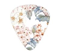 Flor Acuarela Pastel Botánico Rosa,12 púas de guitarra, 3 grosores diferentes para guitarra acústica, bajo y ukelele