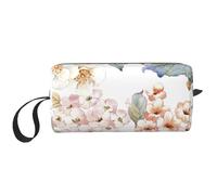 Flor Acuarela Pastel Botánico Rosa, Bolsa de Maquillaje Bolsa de cosméticos Bolsa de artículos de tocador de Viaje portátil Bolsa de Maquillaje