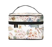 Flor Acuarela Pastel Botánico Rosa, Bolsa de Maquillaje Bolsa de cosméticos Bolsa de artículos de tocador de Viaje portátil Estuche para lápices Bolsa de artículos de tocador