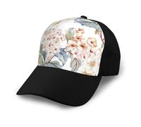 Flor Acuarela Pastel Botánico Rosa,Gorra de béisbol clásica Ajustable, Gorra de papá, Gorra de Camionero Unisex.