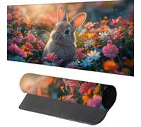 Flor Alfombrilla Ratón 600x300mm Alfombrilla EscritorioRosa Mouse Pad con Bordes Cosidos Impermeable Base de Goma Antideslizante Tapete Rato Escritorio para Accesorios de Oficina, Regalo T-P