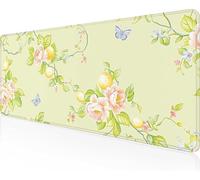 Flor Alfombrilla Ratón XXL 140 x 60 cm, Mouse Pad Amarillo Alfombrilla Ratón Gaming con Superficie Suave y Base de Goma Antideslizante, Gaming Mousepad Mejora La Precisión y La Velocidad PjY10839 F-R