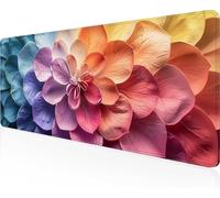 Flor Alfombrilla Ratón XXL 80 x 30 cm, Mouse Pad Amarillo Alfombrilla Ratón Gaming con Superficie Suave y Base de Goma Antideslizante, Gaming Mousepad Mejora La Precisión y La Velocidad PjY11293 H-P