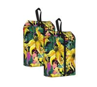 Flor Amarilla Colorida， Bolsas de Viaje para Zapatos (Paquete de 2), Bolsas Impermeables para Guardar Zapatos, Organizador de Zapatos para Viajes y hogar.