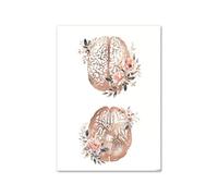 Flor anatomía cráneo corazón cerebro estómago carteles nórdicos e impresiones cuadro sobre lienzo for pared cuadros de medicina decoración habitación médico(A,20X25 cm Unframed)