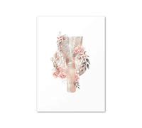 Flor anatomía cráneo corazón cerebro estómago carteles nórdicos e impresiones cuadro sobre lienzo for pared cuadros de medicina decoración habitación médico(J,60X100 cm Unframed)
