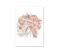 Flor anatomía cráneo corazón cerebro estómago carteles nórdicos e impresiones cuadro sobre lienzo for pared cuadros de medicina decoración habitación médico(G,15X20 cm Unframed)