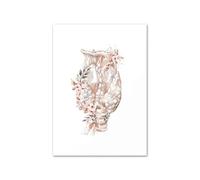 Flor anatomía cráneo corazón cerebro estómago carteles nórdicos e impresiones cuadro sobre lienzo for pared cuadros de medicina decoración habitación médico(K,A4 21X30 cm Unframed)