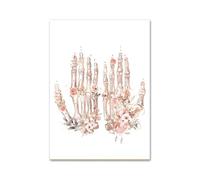 Flor anatomía esqueleto cráneo columna vertebral mano carteles nórdicos e impresiones cuadro sobre lienzo for pared cuadros de medicina decoración habitación Doctor(K,60X90 cm Unframed)