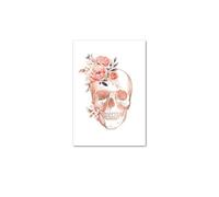 Flor anatomía lienzo impresión corazón pulmones cráneo órgano pared cartel estetoscopio arte pintura educación médica decoración imagen(Picture A,60x90cm No Frame)
