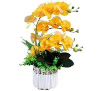 Flor Artificial Con Maceta, Orquídea, Mariposa Artificial De Pu, Flor De Orquídea Con Jarrón De Cerámica, Juego De Flores Artificiales De Escritorio Para Decoración De Oficina, Hogar Y Habitación, Or