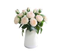 Flor Artificial Con Maceta, Orquídea, Rosa De Imitación, Conjunto Con Jarrón De Cerámica, Flores Artificiales De Seda, Conjunto De Flor Artificial En Botella De Cerámica Para Decoración Del Hogar, Or