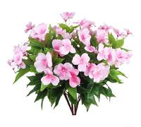 Flor artificial de bálsamo de seda para decoración del hogar, flores falsas realistas de 15.7 pulgadas para bonsái de valla y accesorios de fotos, ligera, 35 g (rosa)