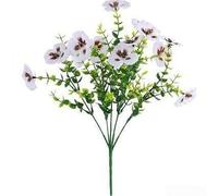 Flor artificial de eucalipto, mariposa, orquídea, realista, 7 puntas, Phalaenopsis, de plástico, vibrante, blanco, amarillo, morado, para boda, hogar, centro de mesa, fotografía (blanco)