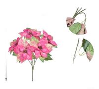 Flor artificial de la flor de Pascua de la tela de la franela para el interior para arreglos del florero con el aspecto festivo rico y el diseño clásico (B)