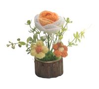 Flor Artificial Ganchillo 7x5cm Mini Maceta Punto Crochet Planta Maceta Flores Ramo Punto Hecho Mano Ramo Flores Ganchillo Terminado Mano Regalo San Valentín Regalos Positivos Para Familias Y Amigos